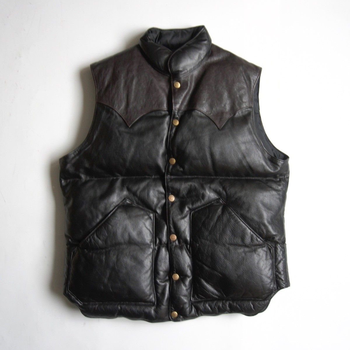 ビッグサイズXL】RAINBOW COUNTRY【レザー ダウンベスト】ブラック