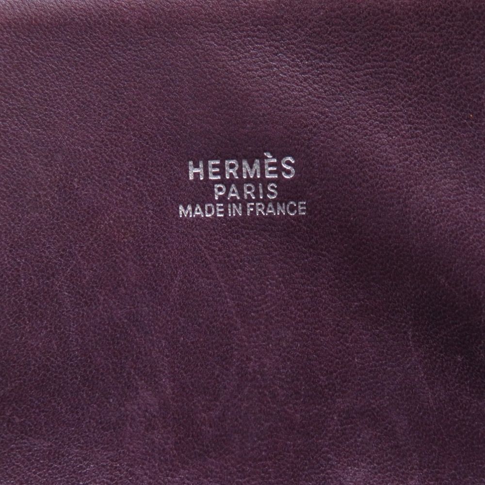 エルメス ボリード31 ヴィブラート ボックスカーフ レザン シルバー金具 □H刻印 ハンドバッグ バッグ 紫 0027  HERMES