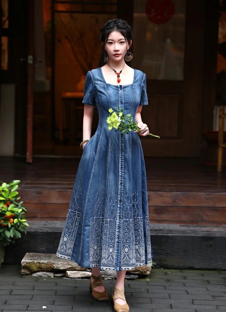 レディースワンピース 刺繍ワンピース