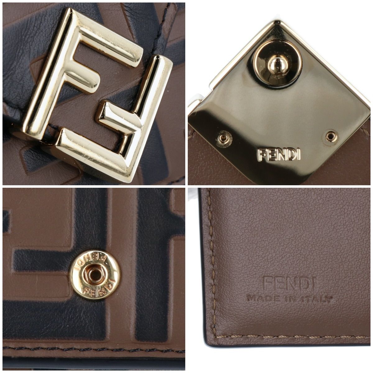 ✨極美品✨FENDI 三つ折り　ズッカ柄　FF ダイヤモンド　折り財布　金具 Amazon | [フェンディ] 財布 三つ折り ミディアム FF
