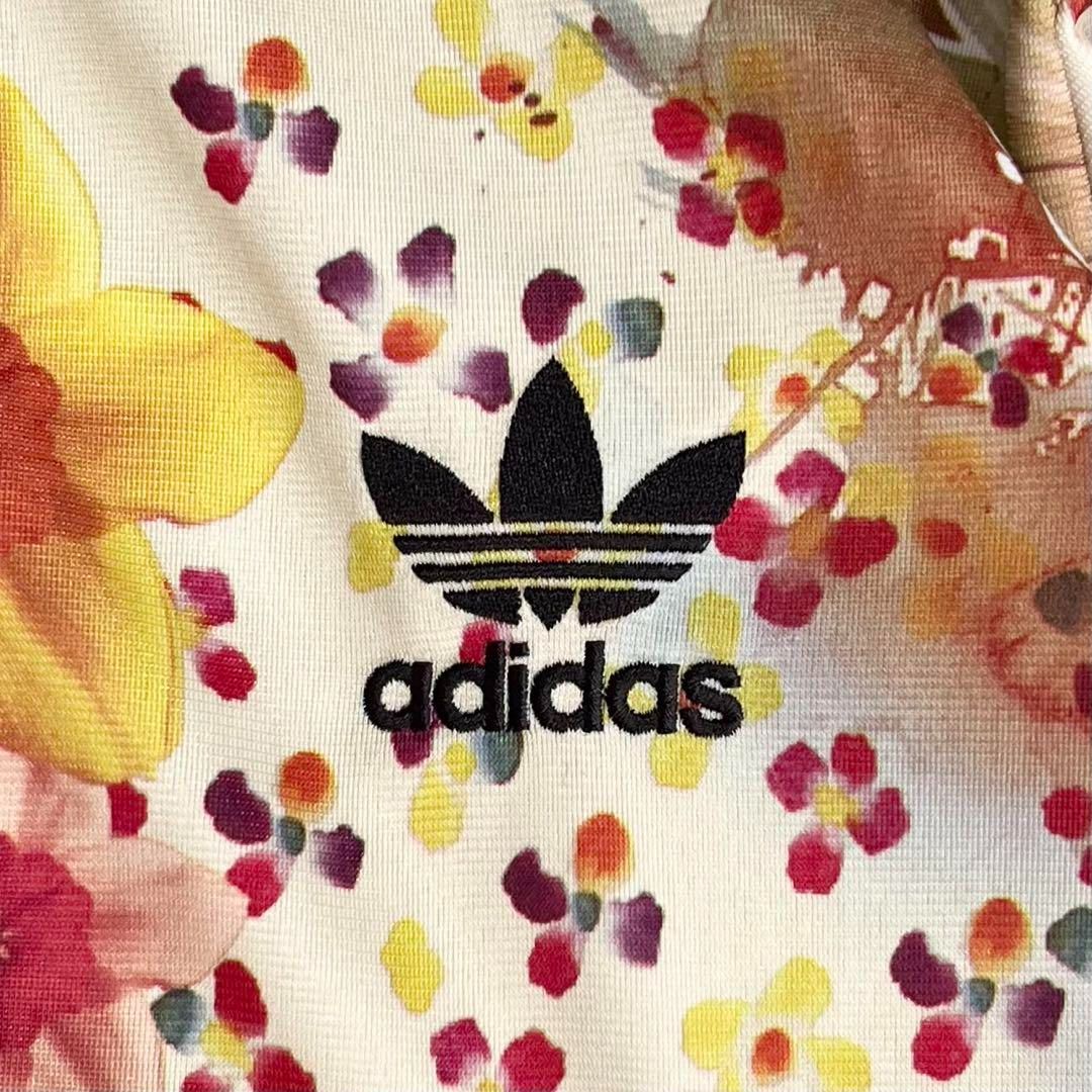 8459 極美 adidasトラックジャケット ファイヤーバード フローラル L