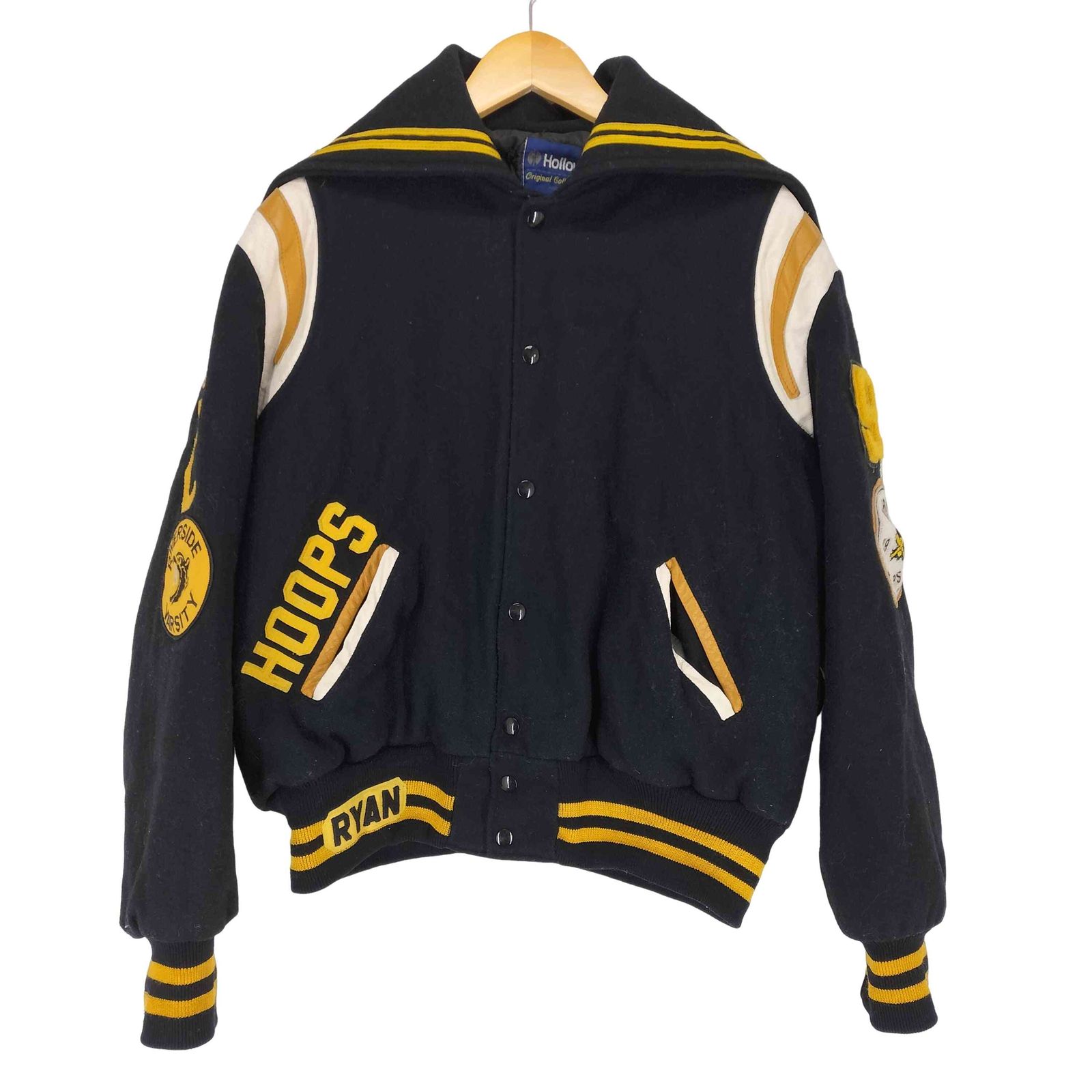 ホロウェイ HOLLOWAY 90S HOOPS 総刺繍ウールメルトンスタジャン メンズ  XL