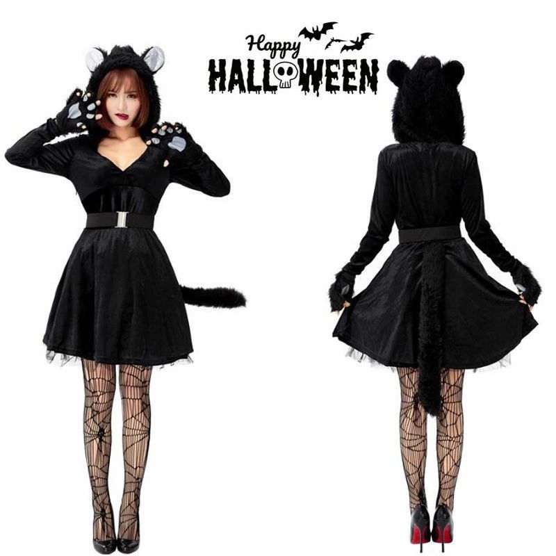 ハロウィンコスプレ　黒猫 2024 新作 黒猫 コスプレ ネコ 猫 仮装 レディース ハロウィン