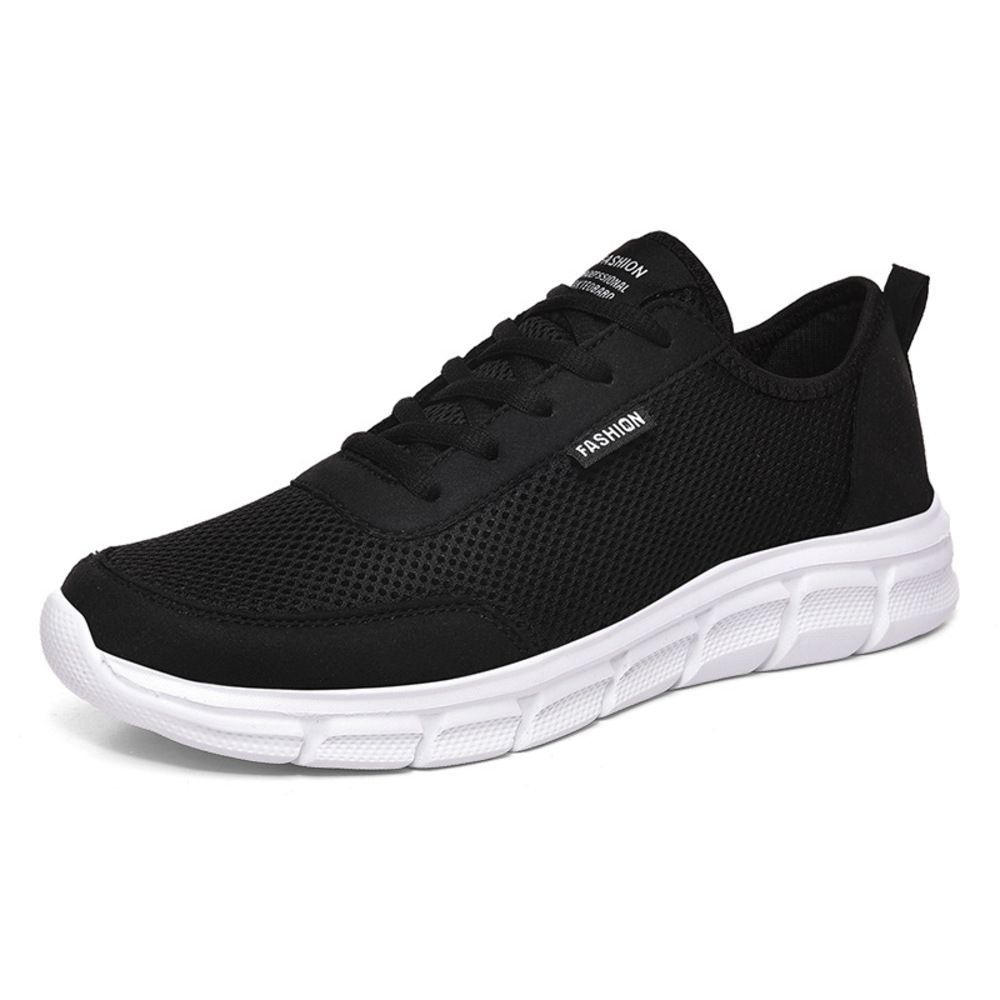 ブラック×ホワイト  40(25cm)  スニーカー pmysneaker0817 スニーカー ランニングシューズ 軽量 ウォーキングシューズ ジョギングシューズ シューズ 靴 スポーツシューズ 運動靴 ひも靴 メッシュ 