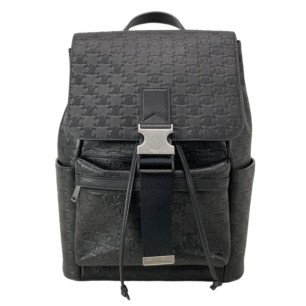 CELINE セリーヌ リュックサック トリオンフ バックパック 120813GLK.38SI 黒 エンボス加工
