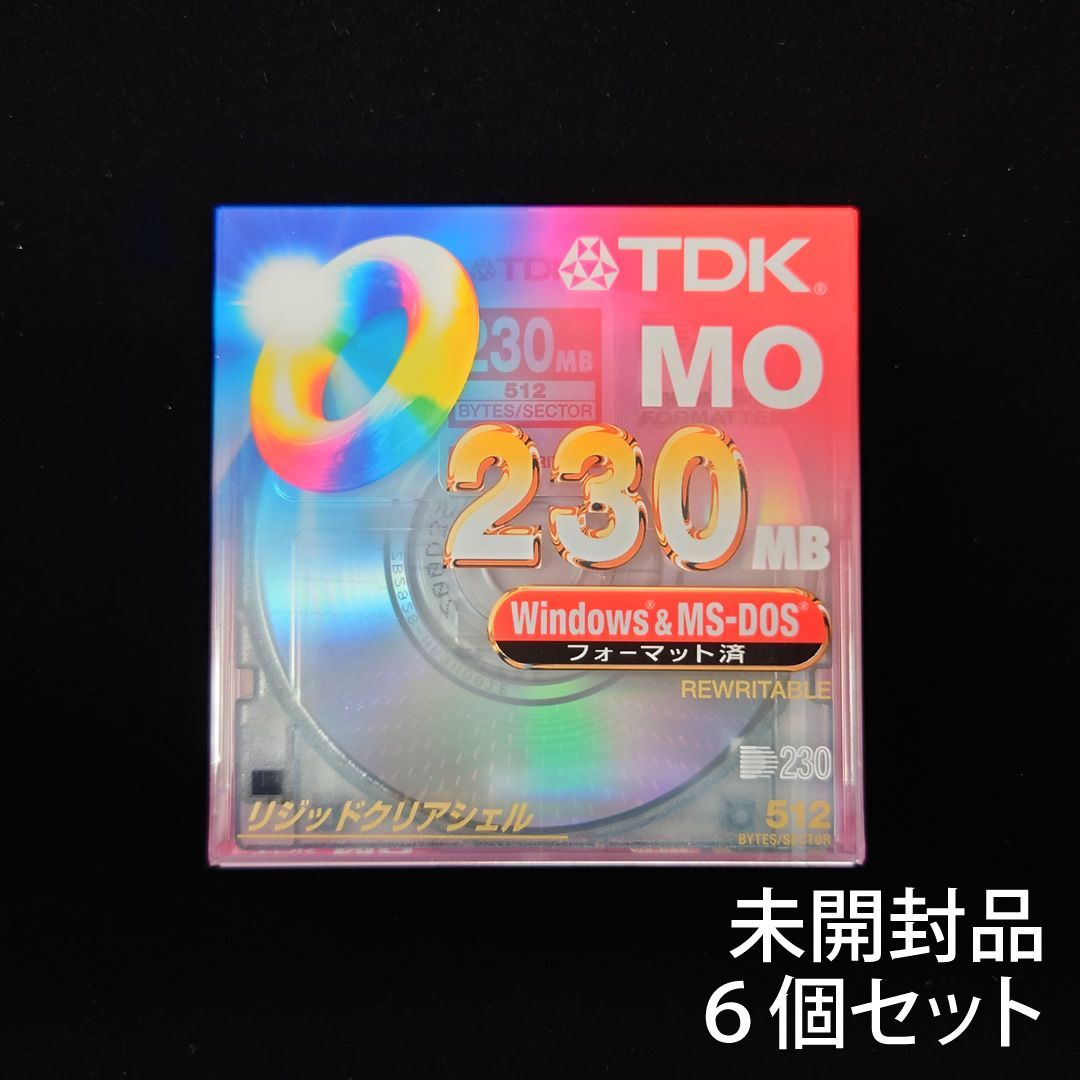 3.5型 MOディスク (TDK：230MB) 6個セット 未使用 未開封品
