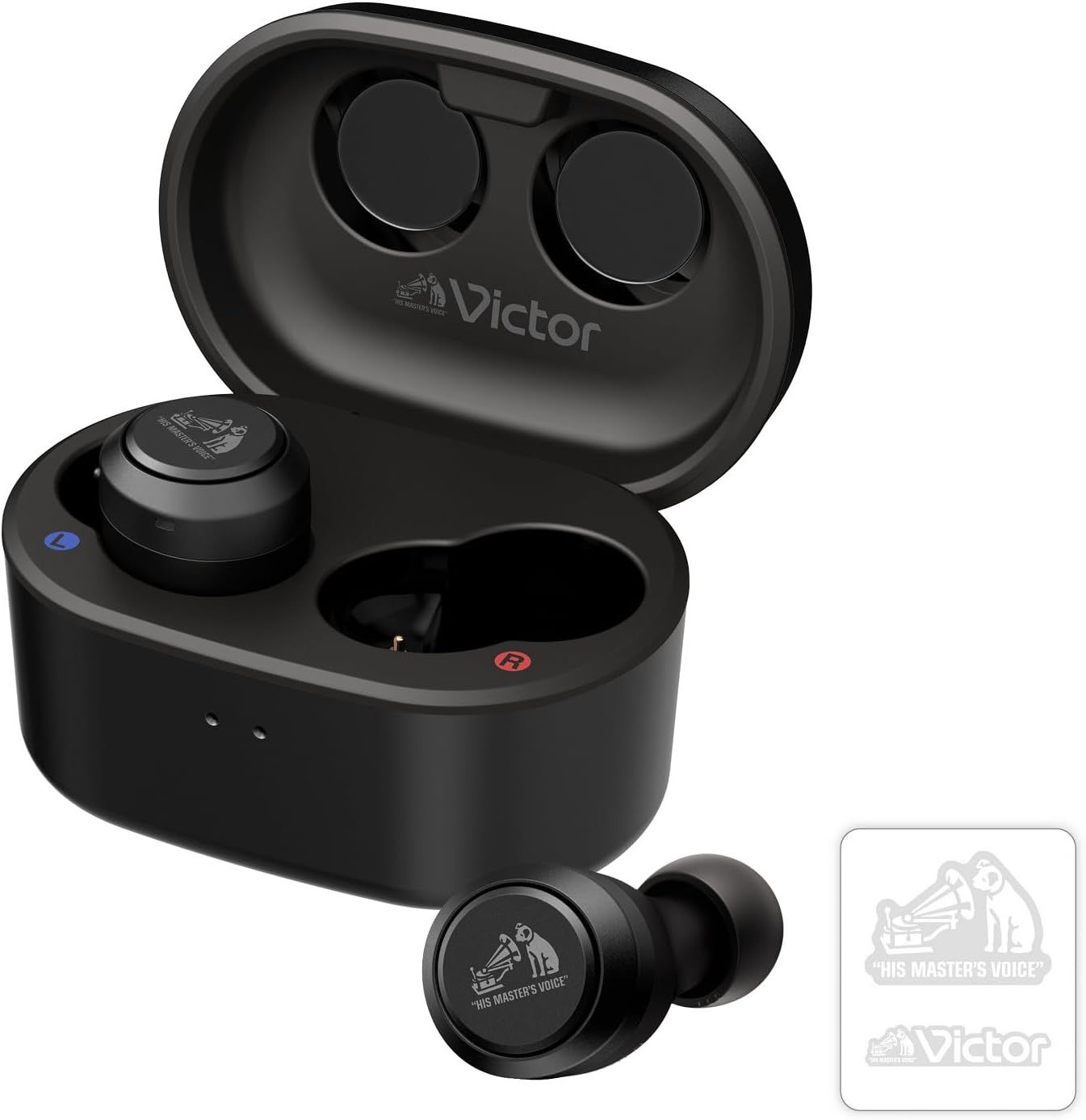 JVCケンウッド Victor HA-FX150T-BA ステッカー付 ワイヤレスイヤホン Bluetooth ノイズキャンセリング 外音取り込み 防水 低遅延 マイク付き 本体質量4.4g 片耳 最大21時間再生 Bluetooth Ver5.2対応