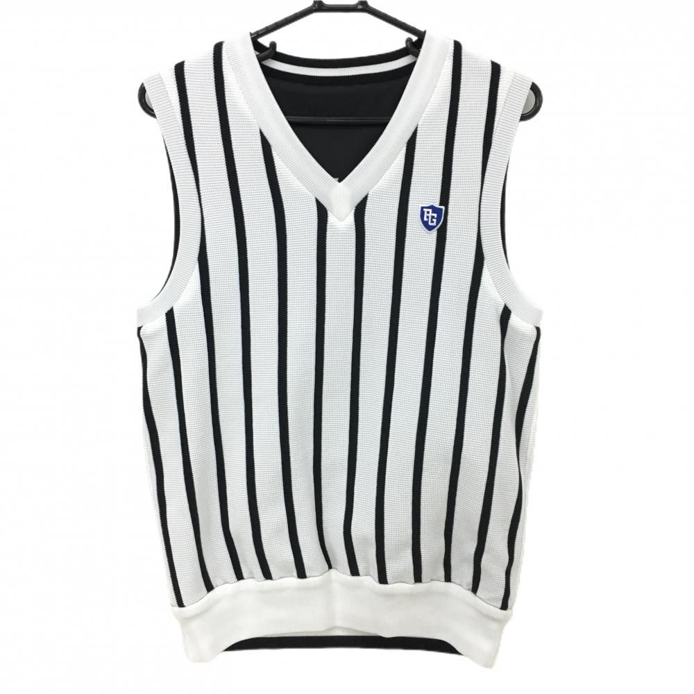 パーリーゲイツ、リバーシブルベスト、未使用に近い 超美品】パーリーゲイツ リバーシブルベスト 黒×白 裏ニット