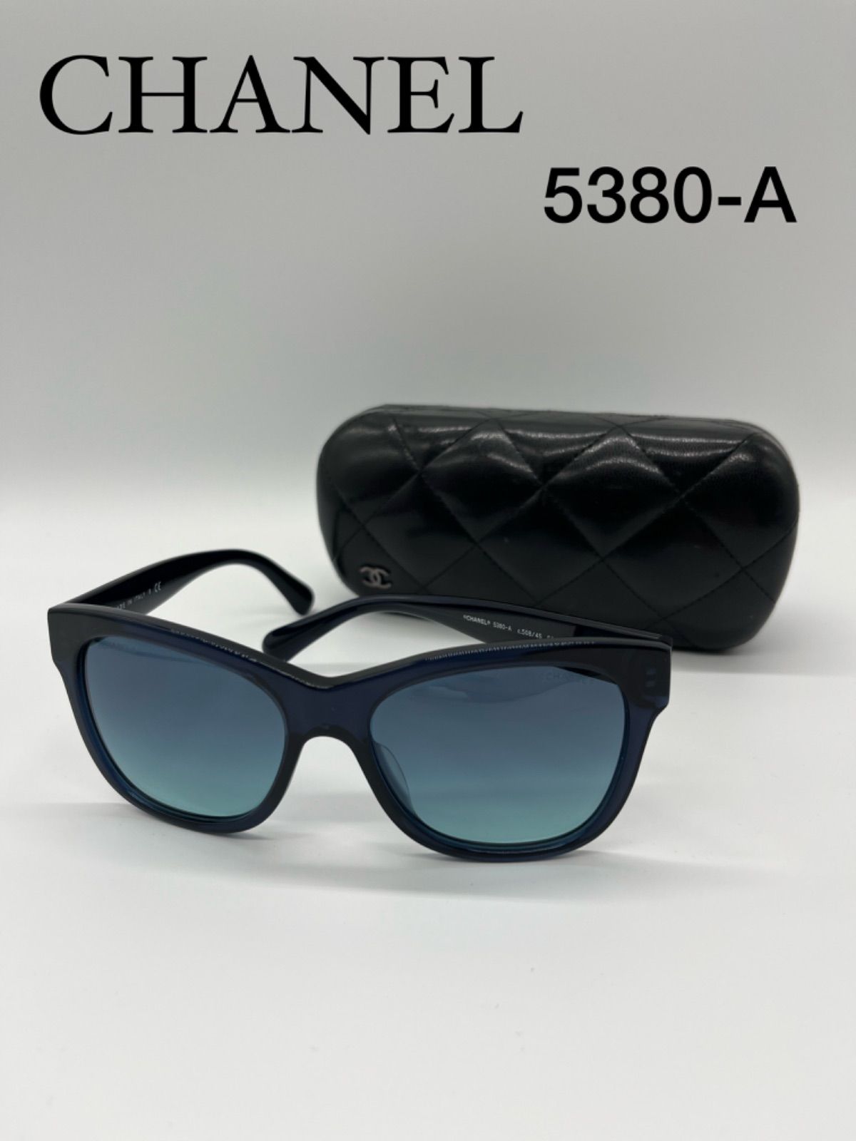 正規品シャネル2022年サングラスCH5380黒ブラック眼鏡ポーチ付CHANEL
