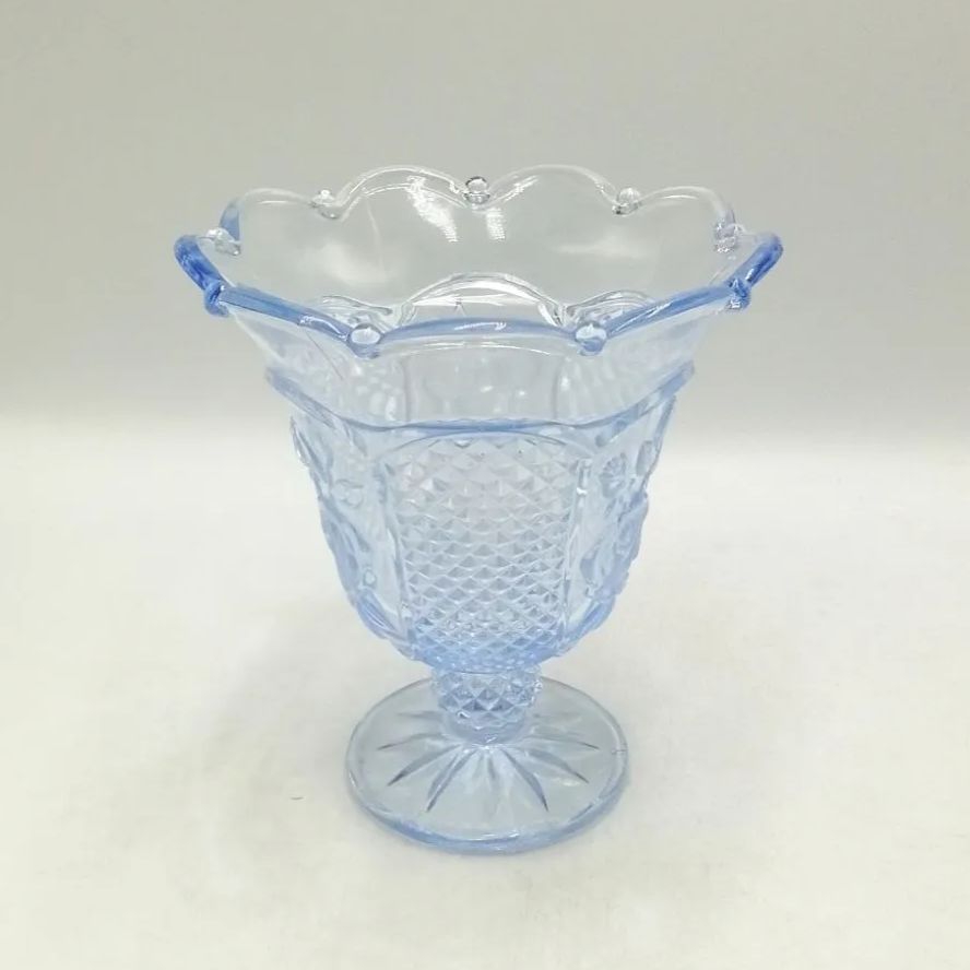 KAMAY CRYSTAL 24%Pro カメイガラス ブルー センターピース ガラス花瓶