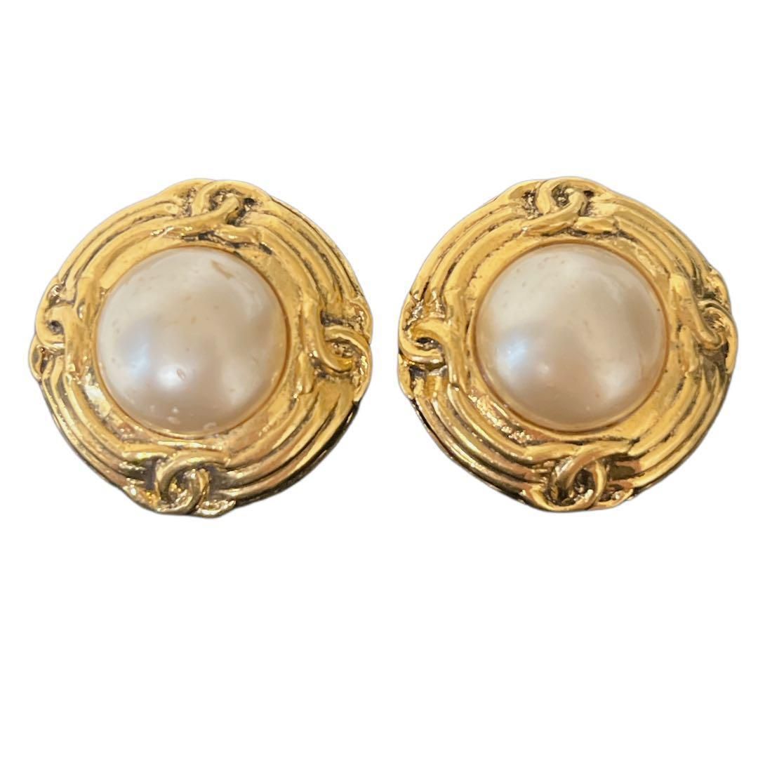 ヴィンテージシャネル CHANEL ココマーク パール イヤリング 94P