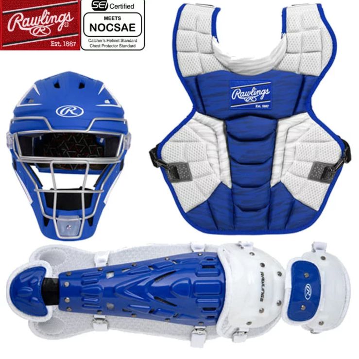 送料無料 USA物 Rawlings ローリングス キャッチャー防具セット 少年硬式 ロイヤルブルー