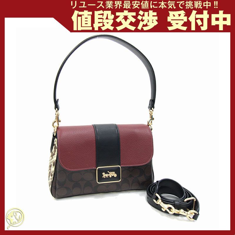 コーチ COACH ショルダーシグネチャー×ボルドー 上品な2wayデザイン コーチ 2WAYショルダーバッグ シグネチャー ボルドー - メルカリ