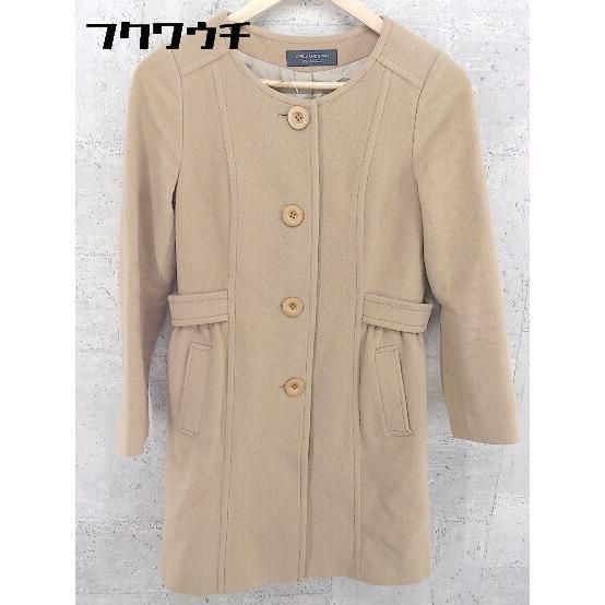 Spick&Span ウールノーカラーミドル丈コート リバーコート ベージュ