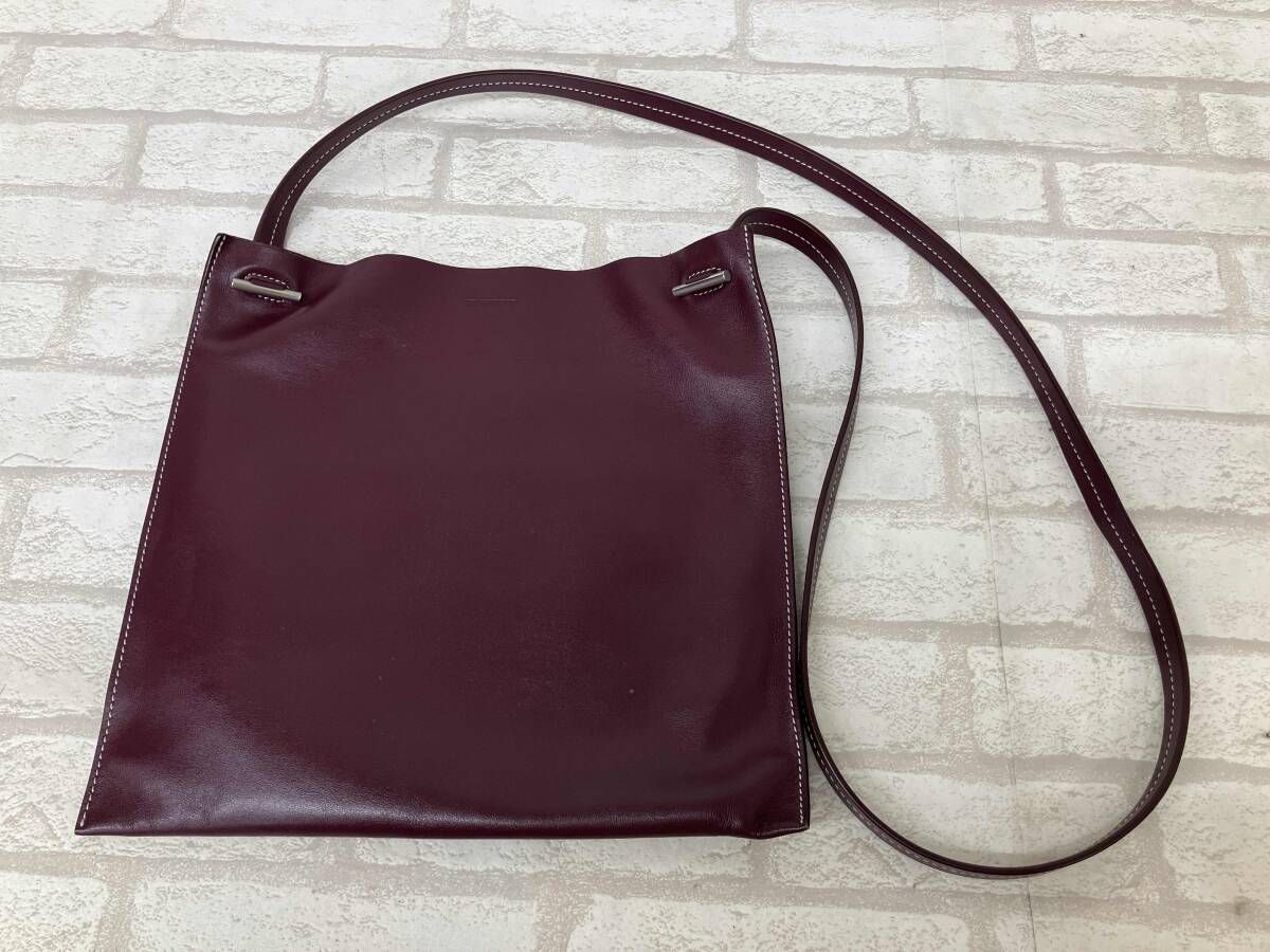 JIL SANDER ジルサンダー ショルダーバッグ サコッシュ ボルドー レディース メンズ レザー 革