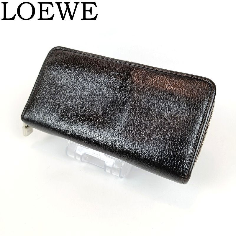 LOEWE ロエベ アナグラム レザー ラウンドファスナー 長財布 メンズ