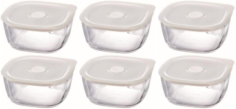 HARIO ハリオ 耐熱ガラス製 密閉保存容器 角 600ml BUONO kitchen KSTM-60-TW 6個セット
