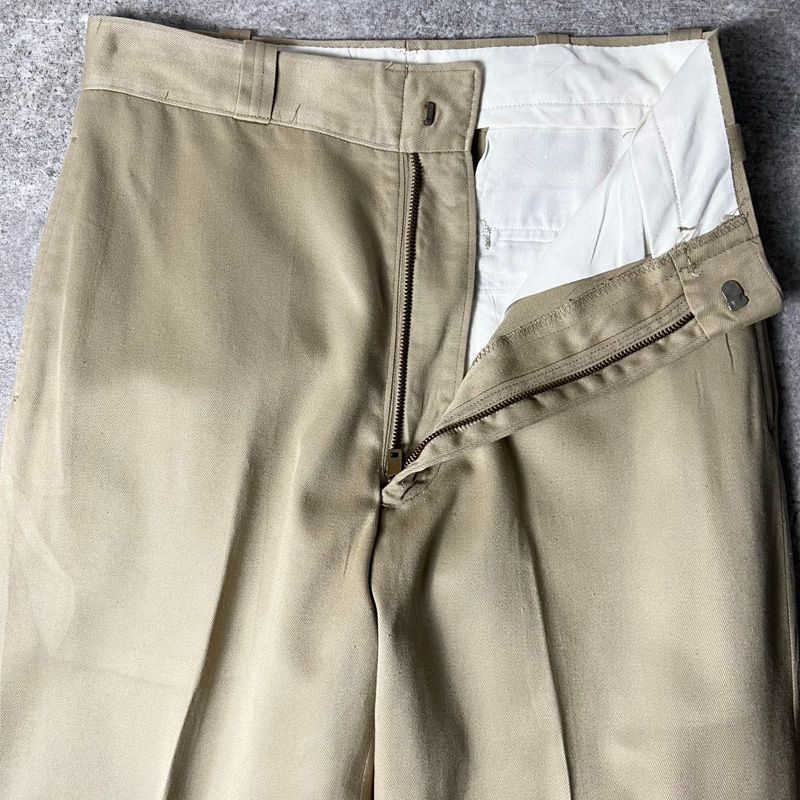 70s 75年製 US ARMY 米軍実物 ノータック チノ パンツ 30 32