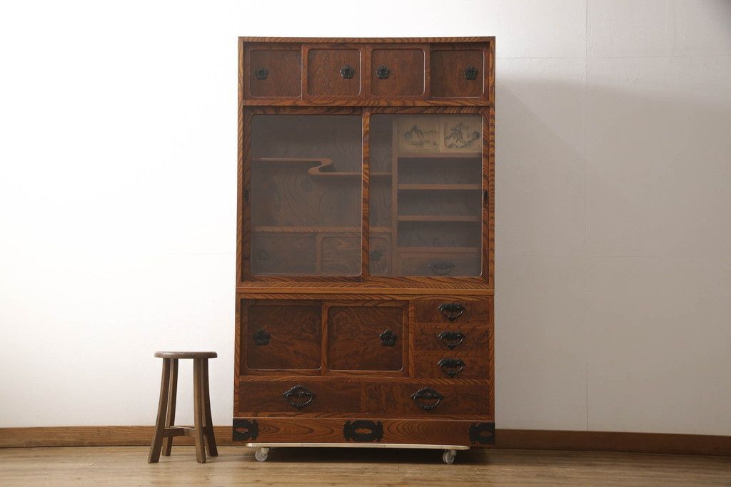 ☆事前問合せ必須☆ 岩谷堂箪笥 茶箪笥 中古 違い棚 飾り棚 収納棚