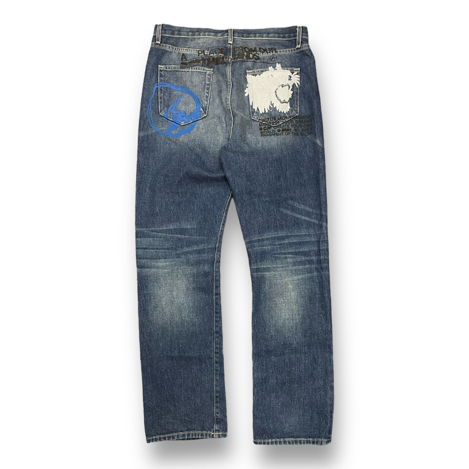 Travis Scott CACTUS JACK FRAGMENT FROM OUR MINDS DENIM PANT コラボ ペイント デニムパンツ  トラヴィススコット カクタスジャック フラグメント 34 26168A - メルカリ