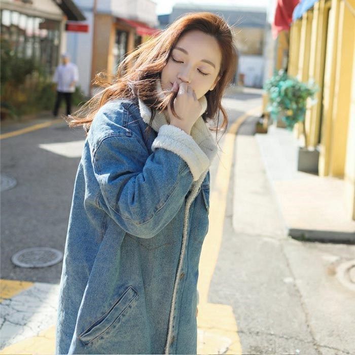 デニムジャケット ジャケット ボアコート ボア レディース アウター コート 裏ボア 厚手 ジージャン ロングデニムジャケット ロングコート カジュアル 防寒着 秋 OFFクーポン デニムジャケット ボアジャケット レディース 両面着