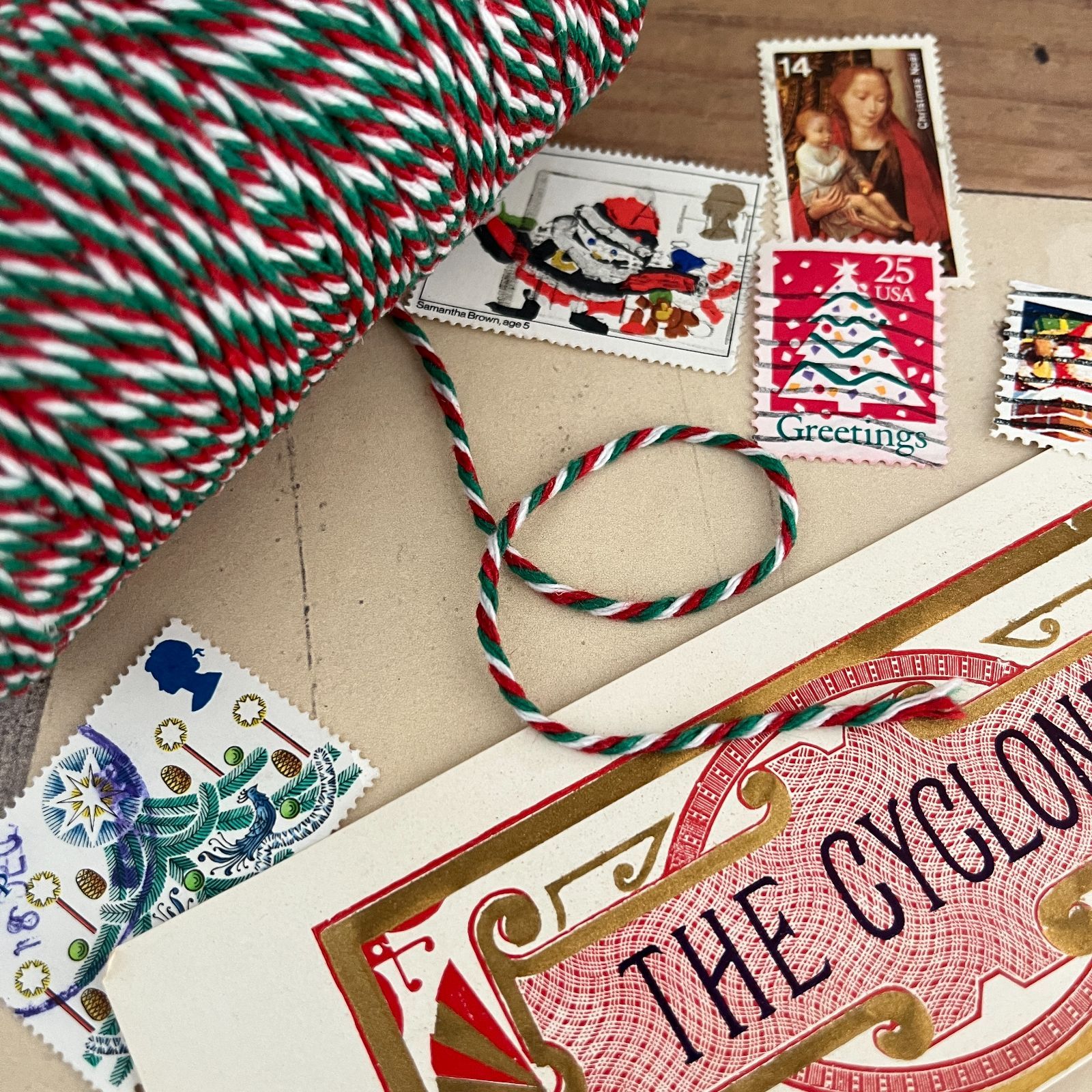 038・A-1364 クリスマス ラッピング紐 約100m ラッピング 紐 コード