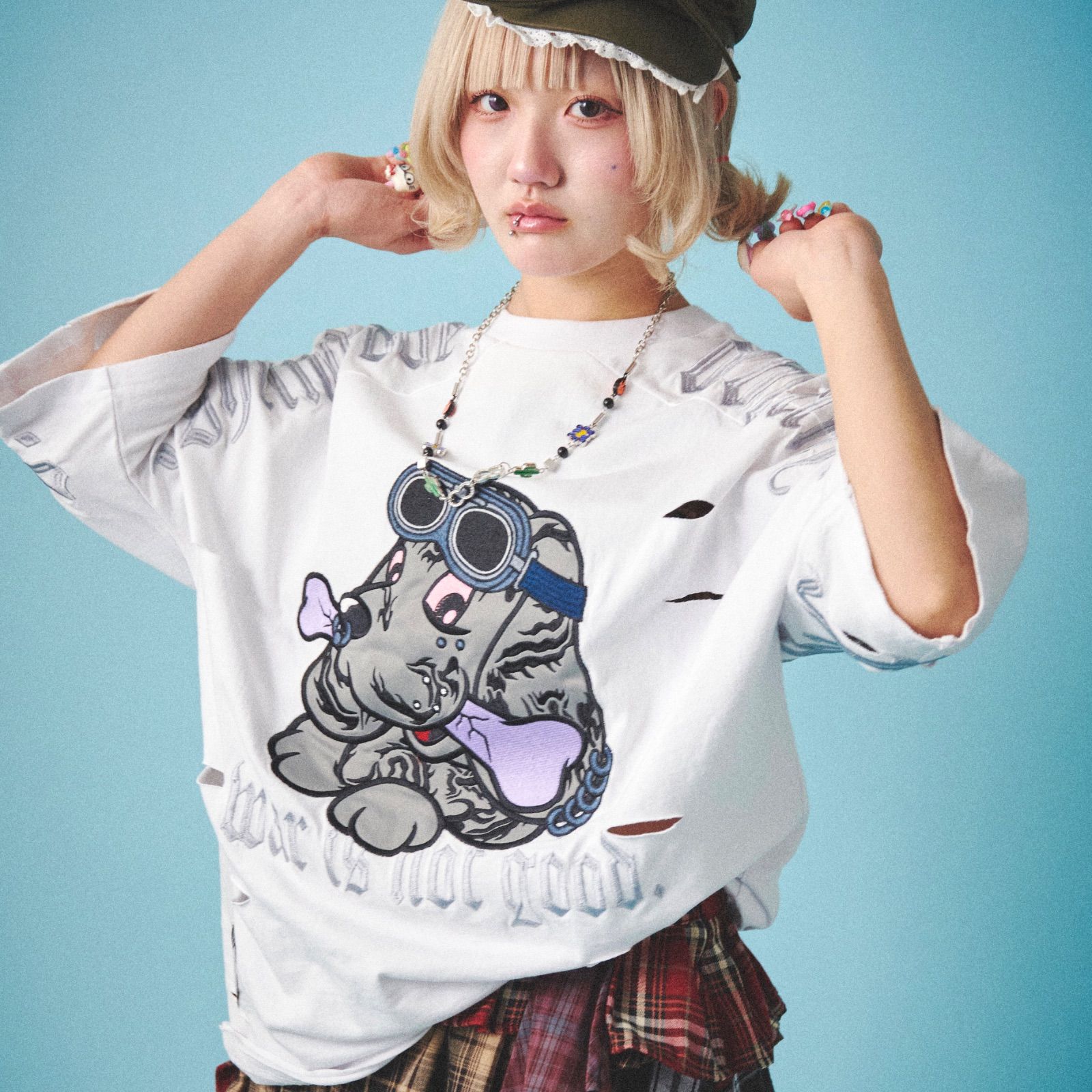 新作//【GALFY/ガルフィー：病みに染まりし反戦Tシャツ】半袖 