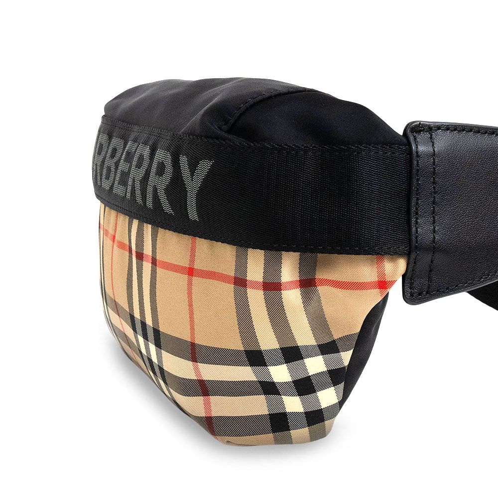 バーバリー ソニー ヴィンテージチェック ベルト ウエスト ボディバッグ 斜め掛け ナイロン カーフスキン レザー アーカイブベージュ シルバー金具 8026557 BURBERRY DECORATOM_COM_BR