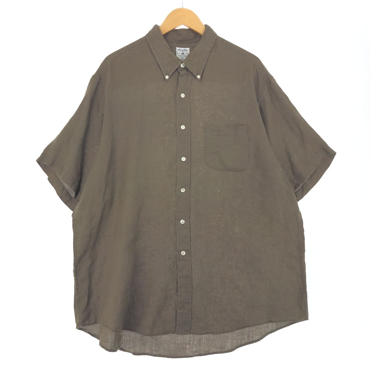 古着 ブルックスブラザーズ Brooks Brothers 半袖 リネン ボタンダウンシャツ メンズXL /eaa441040 【中古】/eaa441040