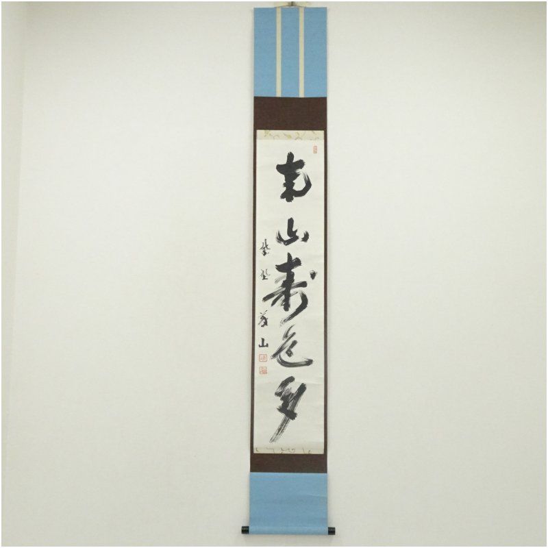 大徳寺 上田義山筆 南山寿色多 一行書 肉筆紙本掛軸 共箱 掛け軸 床の間 書 おしゃれ 絵画 表具 芸術 茶道 年中掛け インテリア 茶掛 掛物 和室 1月 冬