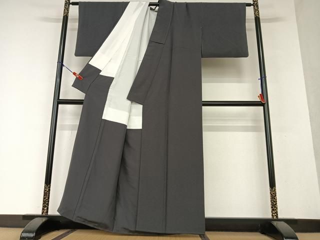 平和屋着物●染色作家　草野一騎　色無地　黒紅色　正絹　逸品　AAAY0055zg 平和屋着物○染色作家 草野一騎 色無地 黒紅色 正絹 逸品 AAAY0055zg