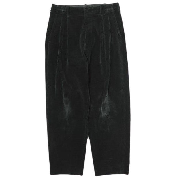 Steven Alan スティーブンアラン 23AW 8W ヘビーウェイトコーデュロイツープリーツスラックス BOLD 8114-155-1000 S ブラック パンツ 2タック ボトムス g21328