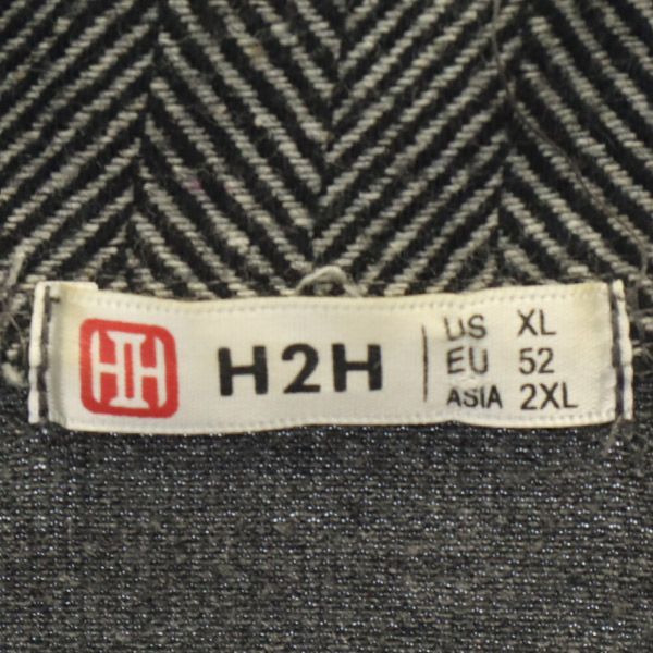 エイチツーエイチ スウェット ジャケット 2XL グレー H2H ヘリンボーン ビッグサイズ メンズ 【中古】 【230908】