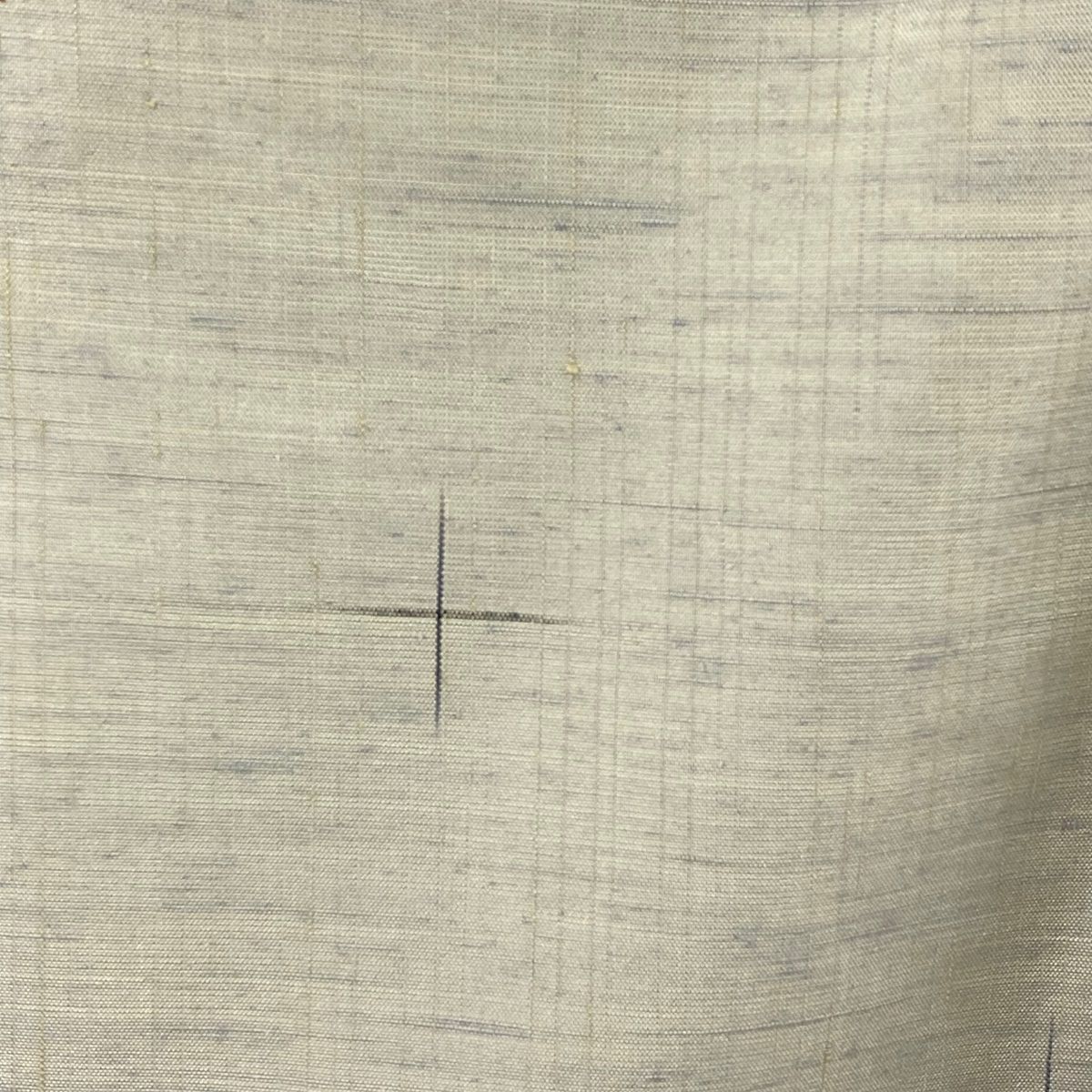 紬 身丈165cm 裄丈65cm M 単衣 星華 十字絣 ベージュ 正絹 逸品 【中古  