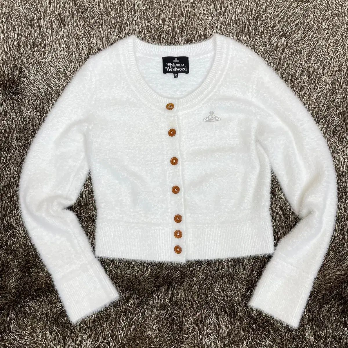 vivienne westwood カーディガン ホワイト VIVIEN ウェストウッド 白 ラウンドネック カーディガン XS