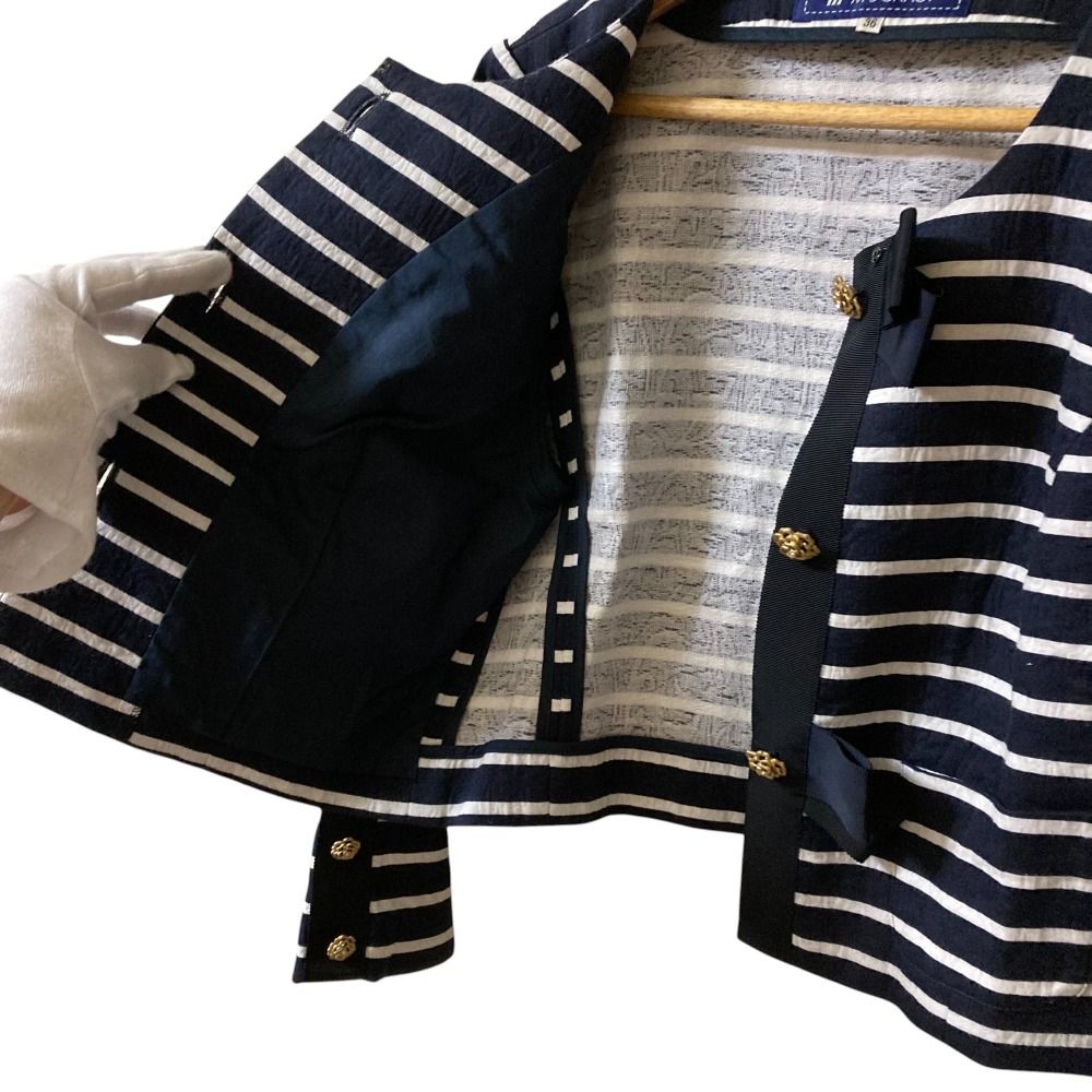 新品 エムズグレイシー ノーカラージャケット 36 M'S GRACY ジャケット