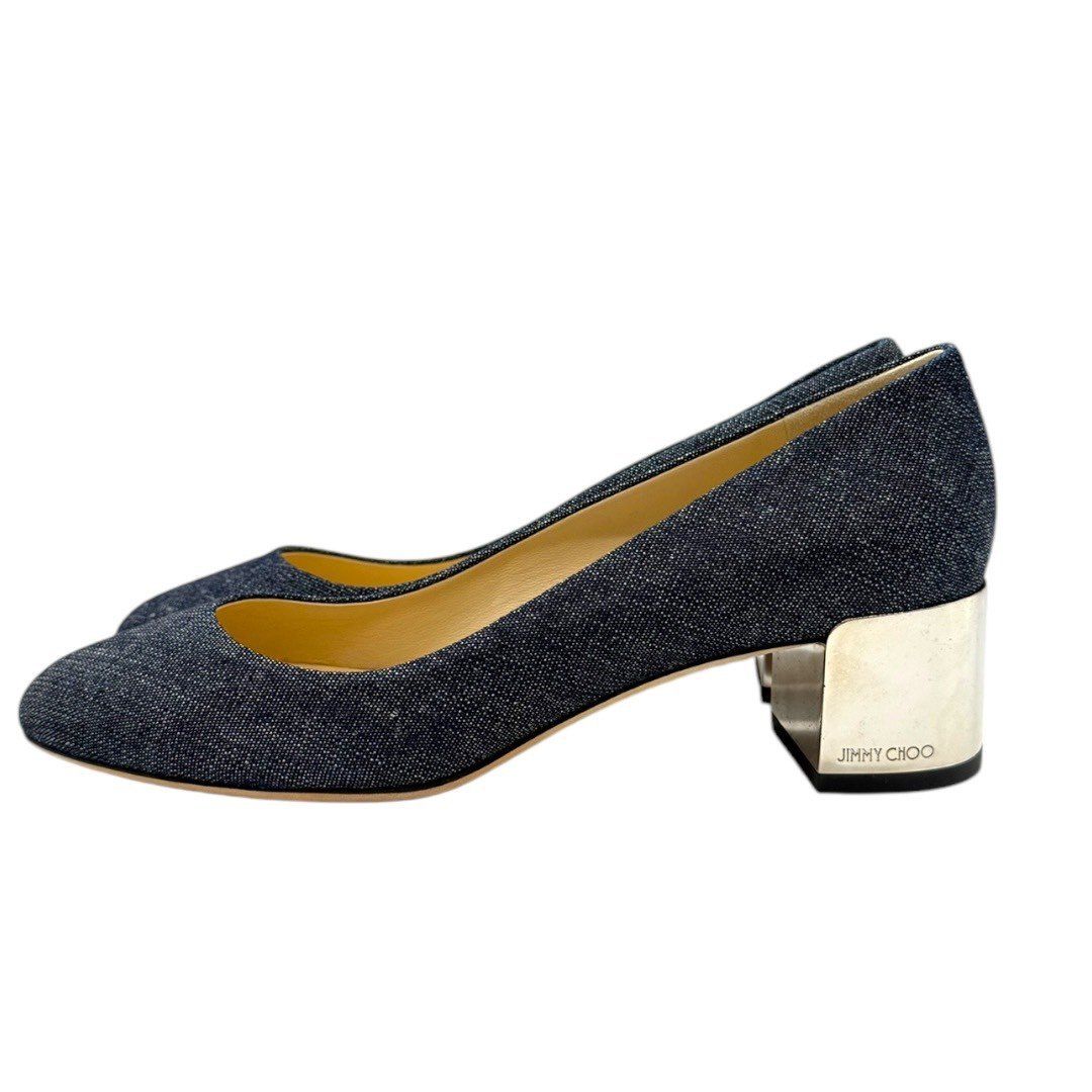 JIMMY CHOO デニムパンプス JIMMY CHOO ジミーチュウ デニム インディゴ デニム 37 レース