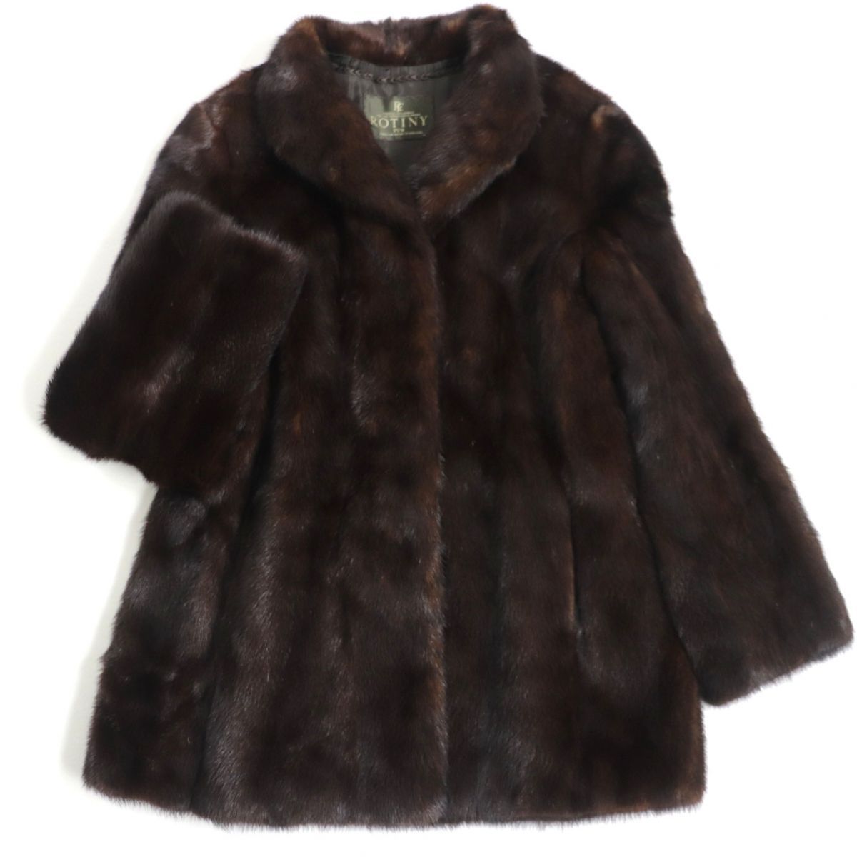 極美品▽ROTINY ロティニー MINK ミンク 本毛皮コート ブラウン 毛質艶 