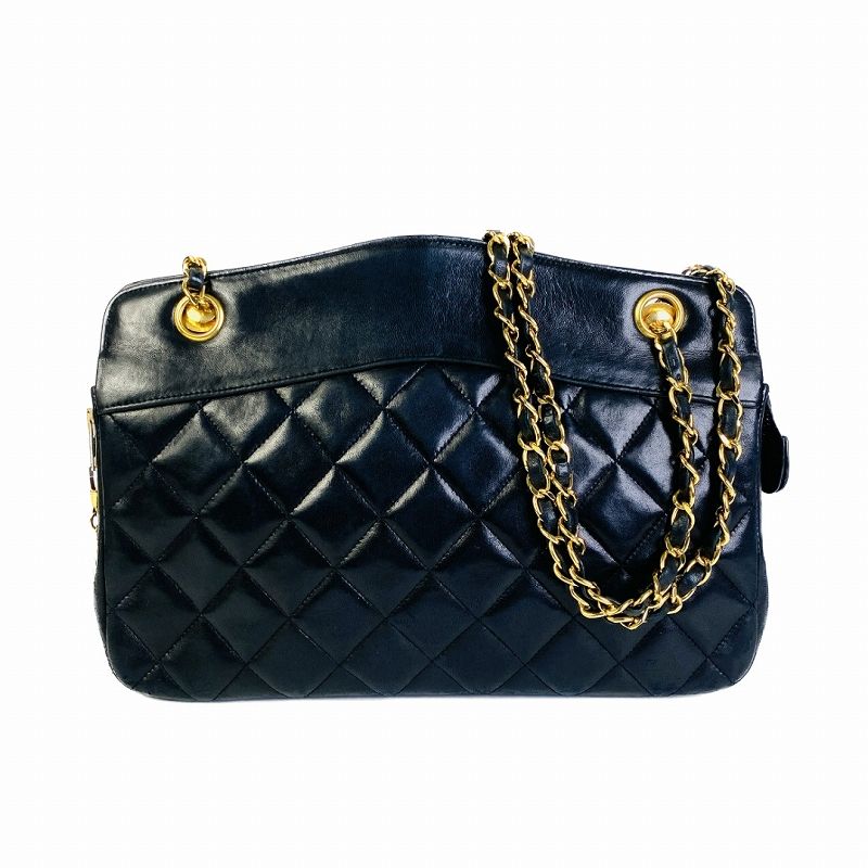 CHANEL シャネル マトラッセ ラムスキン ショルダーバッグ ブラック K  