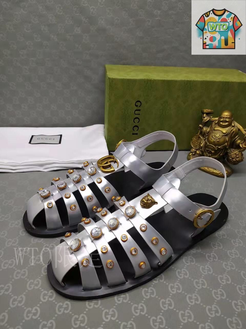 グッチ　gucci メンズサンダル　付属品全部あり GUCCI グッチ メンズ サンダル08-JQ68 - メルカリ
