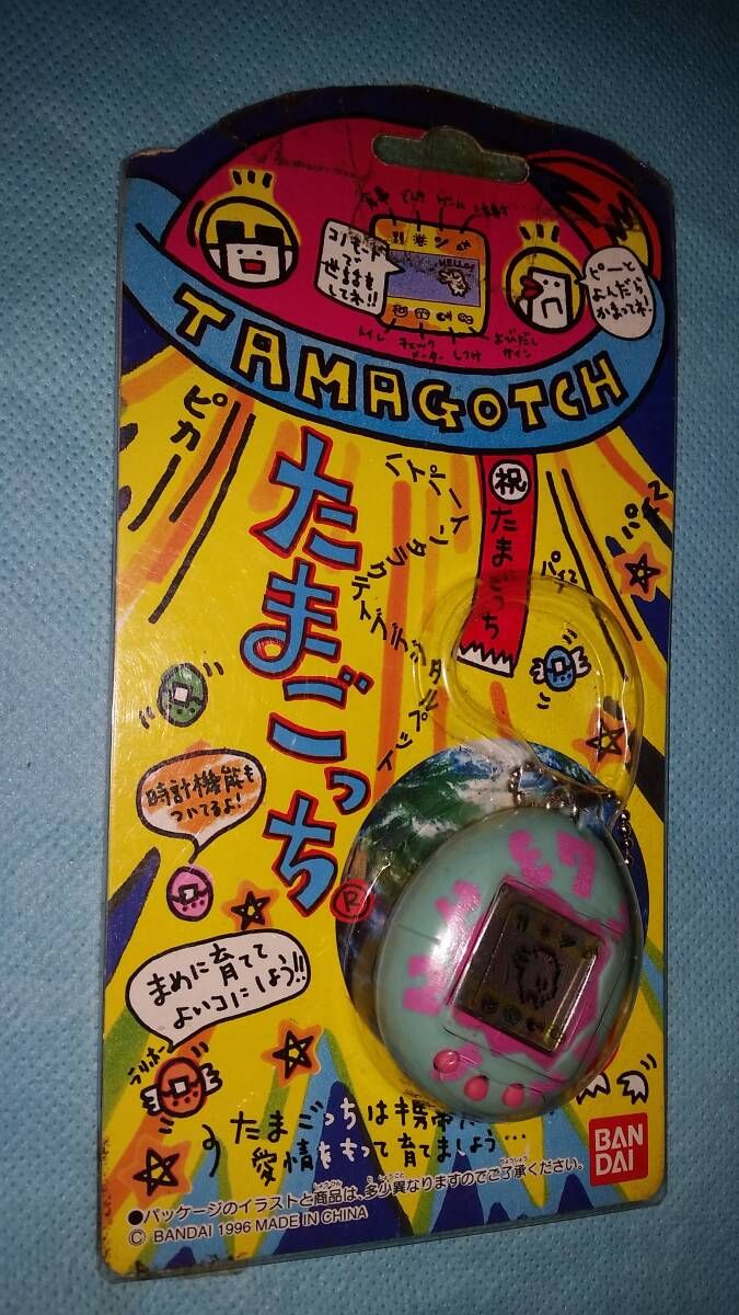 電子ゲーム：たまごっち TAMAGOTCHI 水色 初代 1996年 デジタル