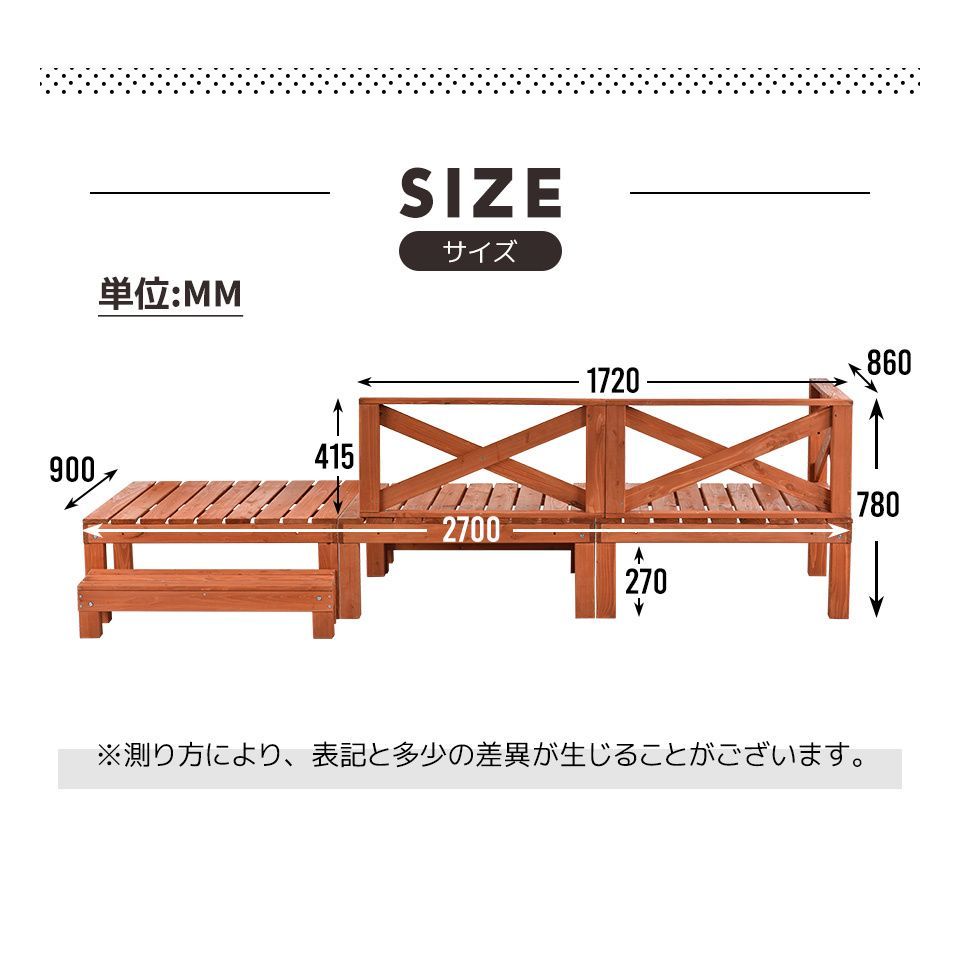 ウッドデッキ 天然木 キット 7点セット 0.5坪 ウッドパネル 家具ガーデンファニチャーバルコニー ベランダ 踏み台付 北欧 キットウッド 新生活  - メルカリ