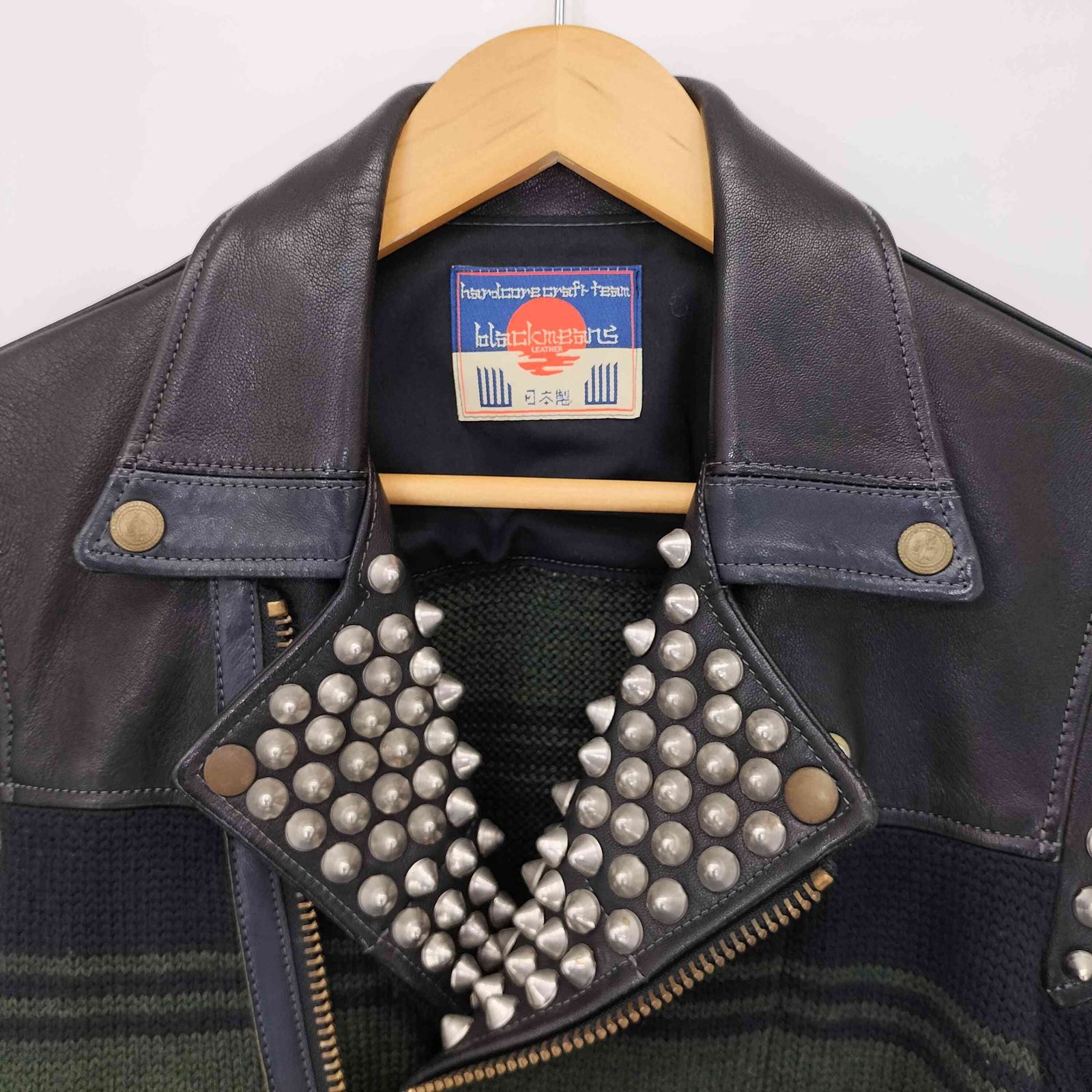 blackmeans ブラックミーンズ　ダブルライダースジャケット　ボーダー blackmeans ブラックミーンズ ダブルライダースジャケット ボーダー