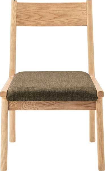 ２脚セット 天然木 アッシュ のダイニングチェア W48×D55×H70×SH36-7cm No.331 モカブラウン