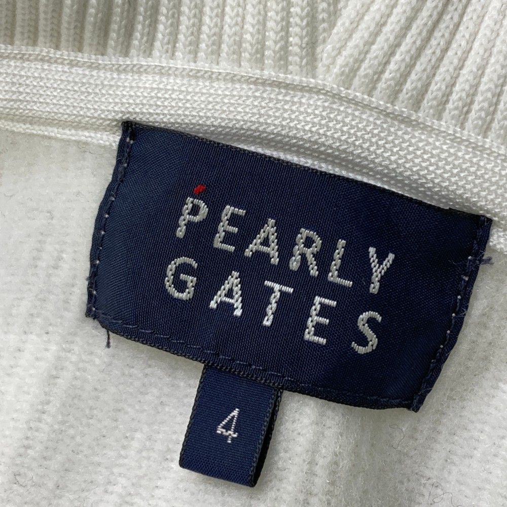 サイズ：4 PEARLY GATES パーリーゲイツ 2024年モデル ジップ　ニットパーカー  ホワイト系 [240101412277] ゴルフウェア メンズ ストスト サイズ：4 PEARLY GATES パーリーゲイツ 2024年モデル ジップ
