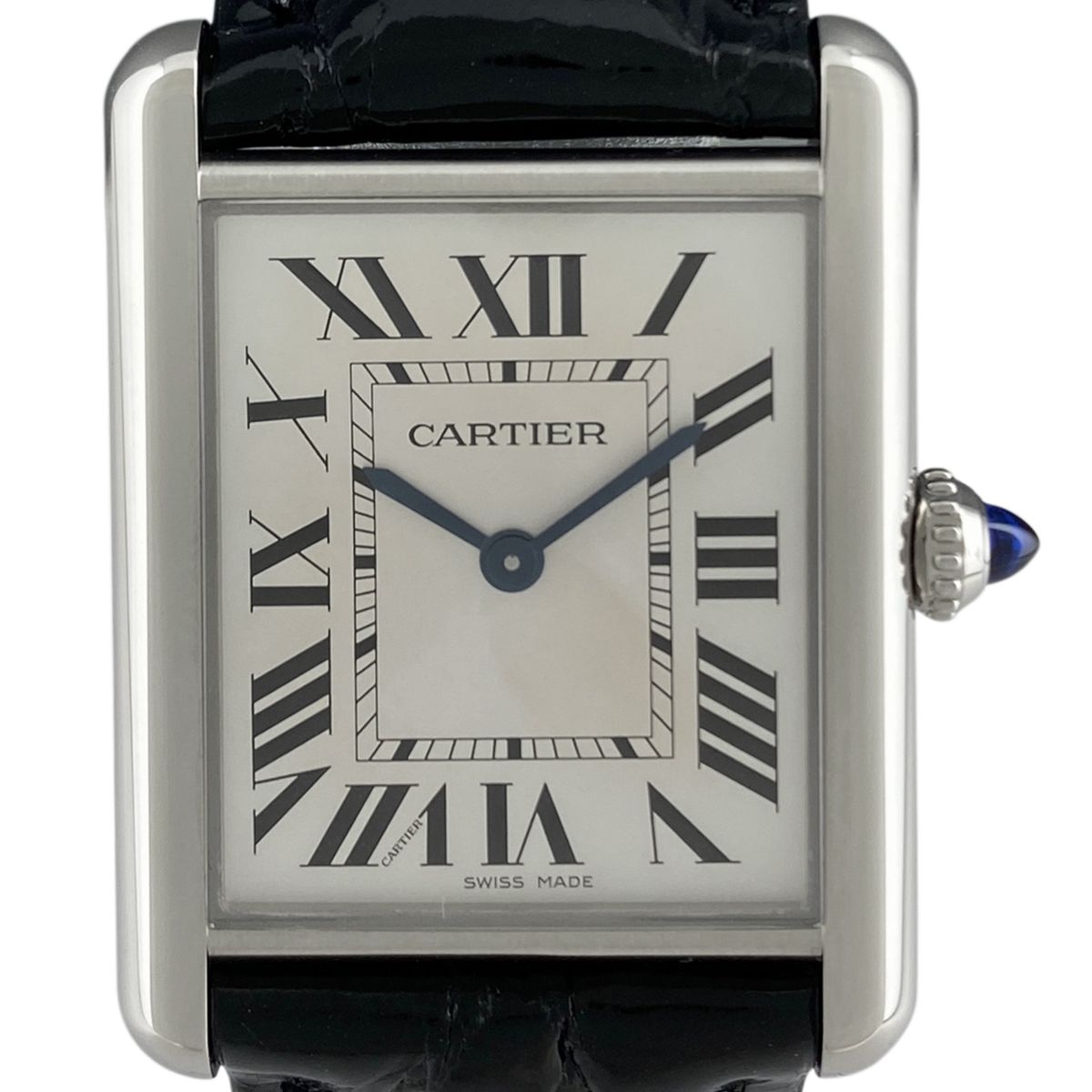 在庫一掃 保証書 カルティエ CARTIER マストタンク LM WSTA0041 腕時計 SS レザー クォーツ シルバー メンズ
