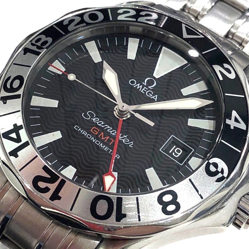 時計オメガ OMEGA シーマスター300 GMT 2234.50 ブラック ss メンズ ...