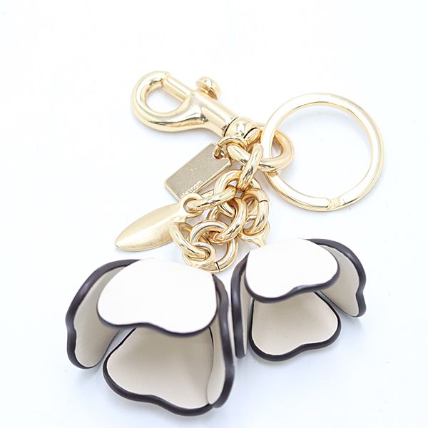 COACH 花モチーフ キーホルダー COACH コーチ キーホルダー スムースレザー ワイルドフラワー 花