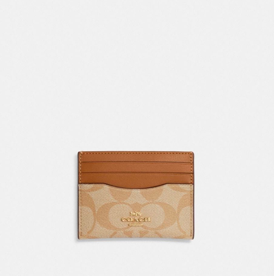 CO-312 COACH コーチ カードケース CH415 ライトカーキ|ライトサドル