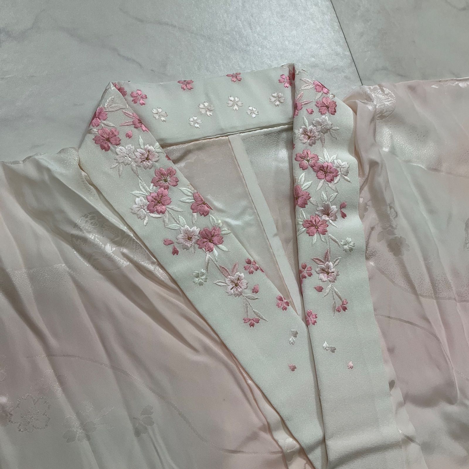 ◇kimono+one◇振袖長襦袢◇単衣◇袖無双◇正絹◇居敷当て付き◇衣紋